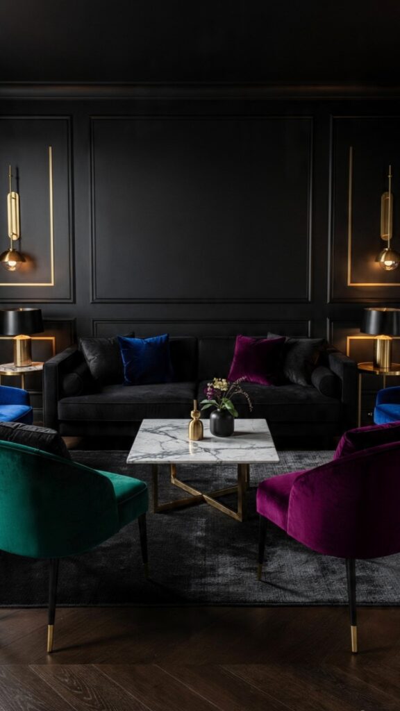 Combine Black With Jewel Tones for Richness