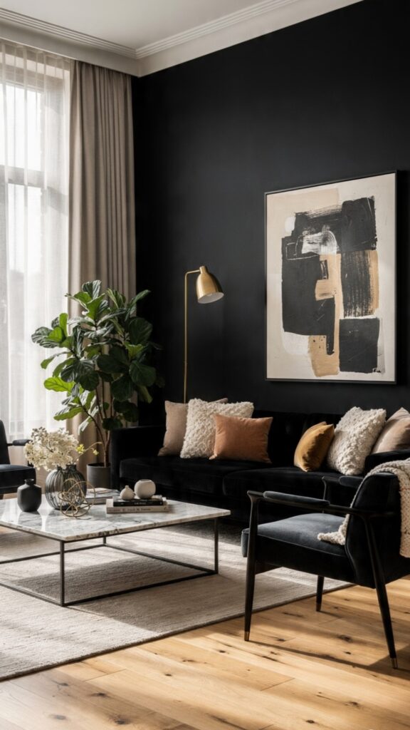 Consider Black in Open-Plan Living Spaces