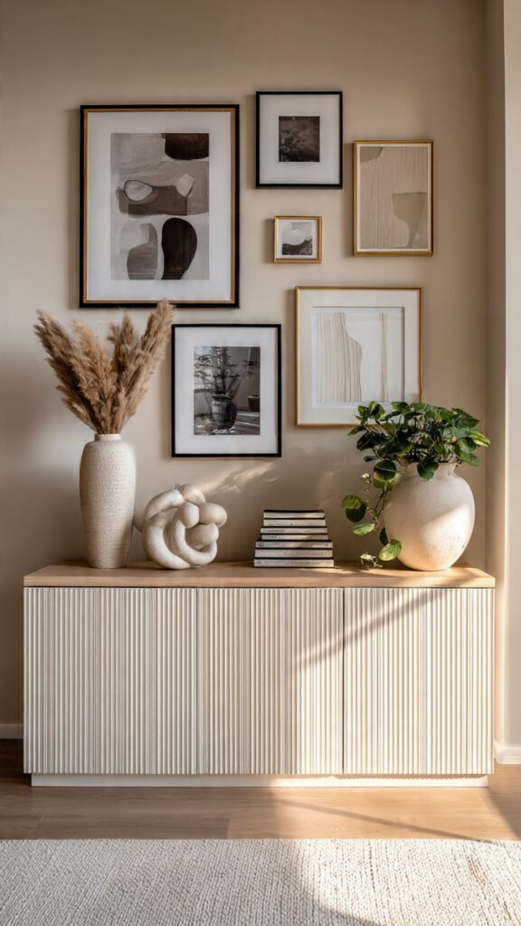 Create a Gallery Wall Above the TV Stand