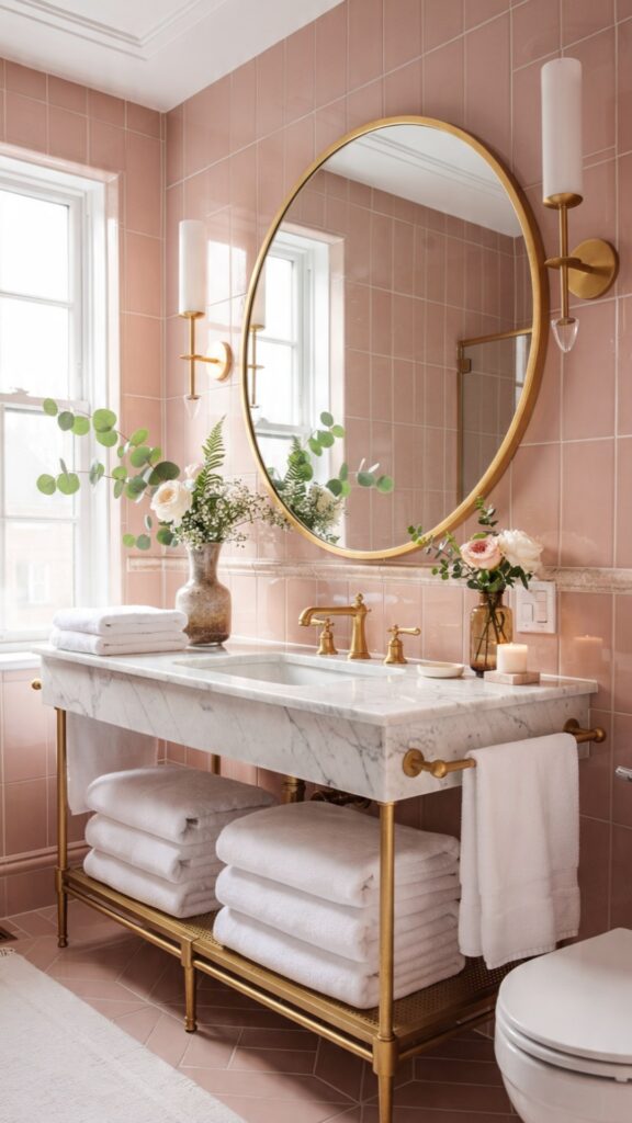 Design a Blush Pink and Gold Bathroom for Glamour