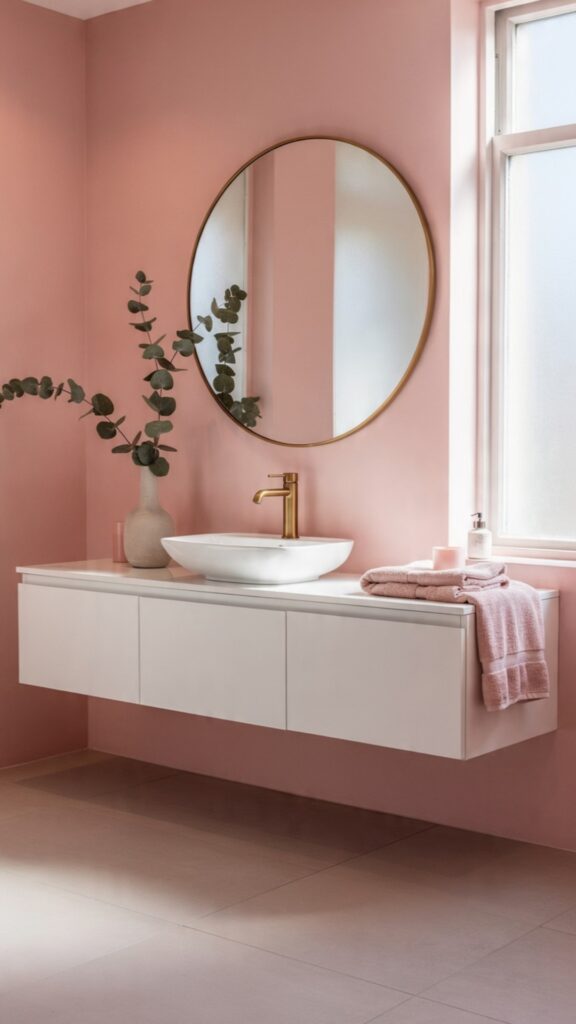 Design a Minimalist Pink Bathroom With Clean Lines