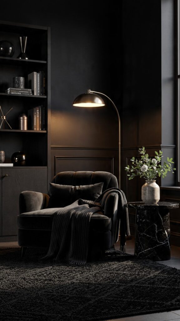 Design a Moody, Cozy Reading Corner in Black