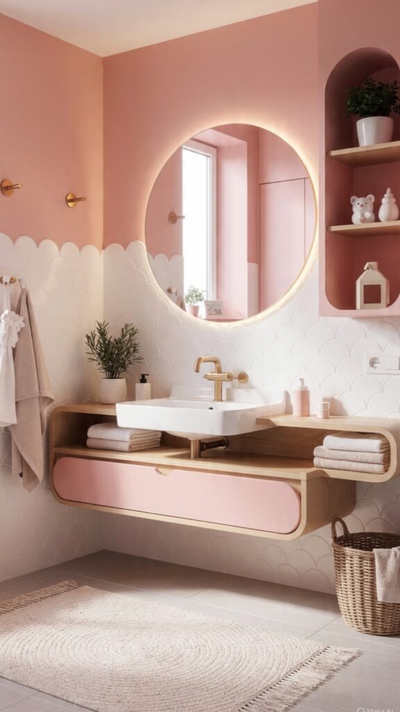 Design a Pink Children's Bathroom That Grows With Them