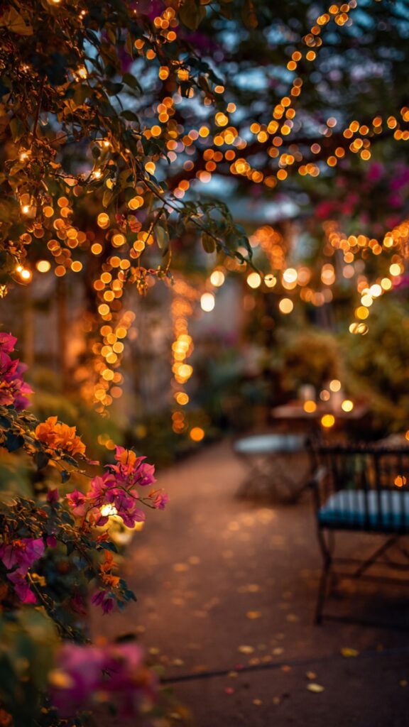 Fairy Lights in the Garden