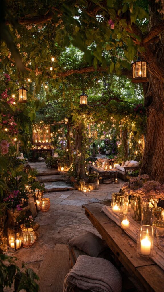 Garden Lanterns and Candlelight