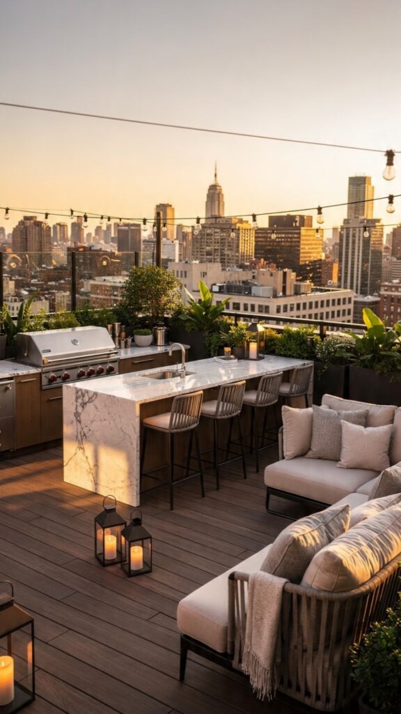 Incorporate a Rooftop Kitchen or BBQ Station