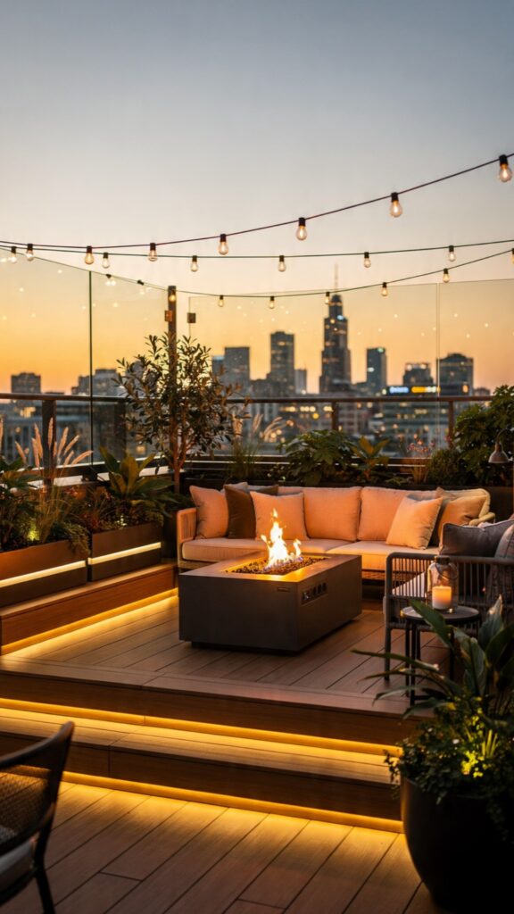 Integrate Rooftop Terrace Lighting for Evening Ambience