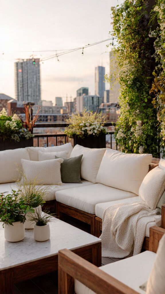 Rooftop Garden Seating and Outdoor Living Areas