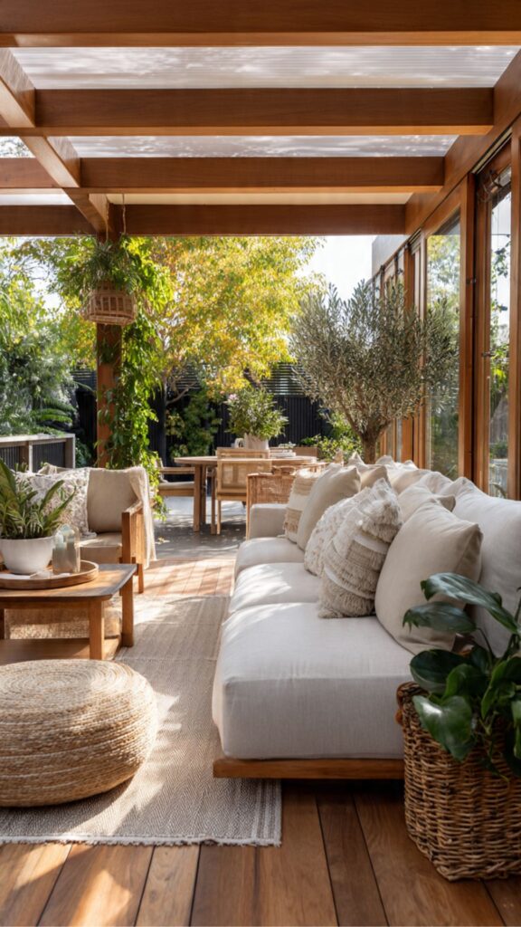 Seasonal Garden Room with Retractable Walls and Outdoor Integration