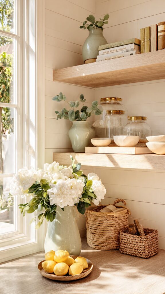 Style Your Open Shelves for Summer