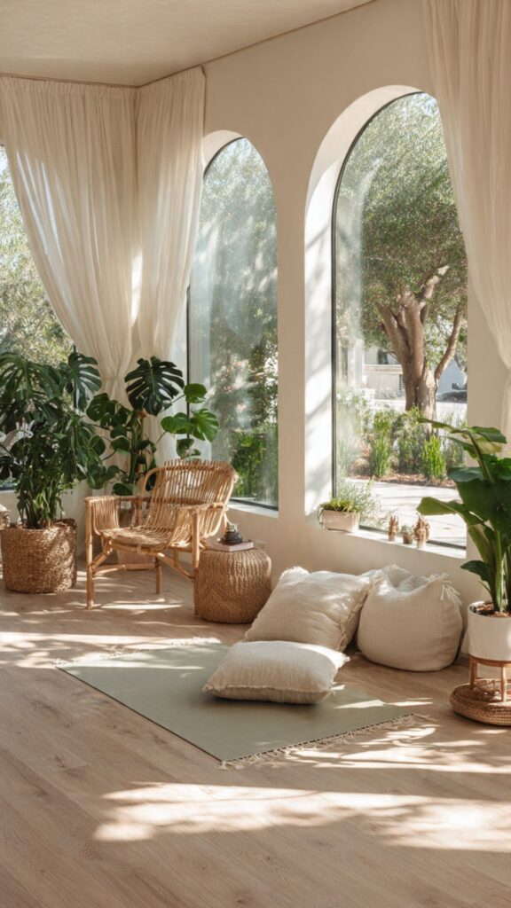 Sunroom Yoga and Meditation Space