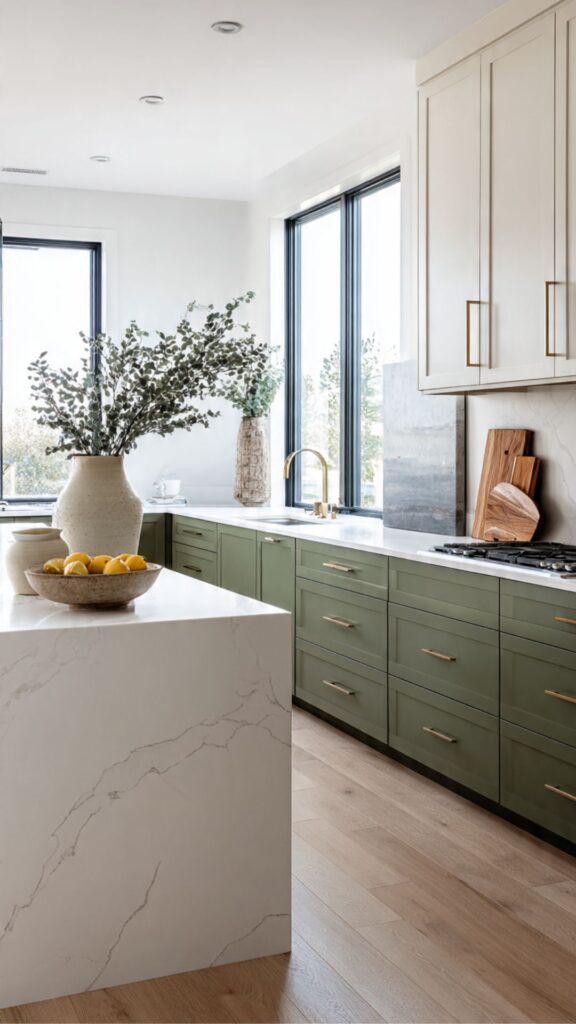 Two Tone Kitchen Cabinets in Contemporary Design