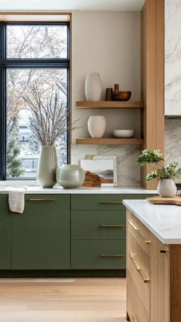 Two Tone Kitchens with Wood Accents