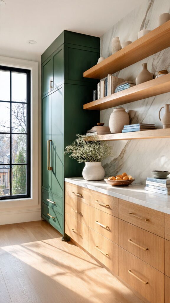 Two Tone Open Shelving Integration