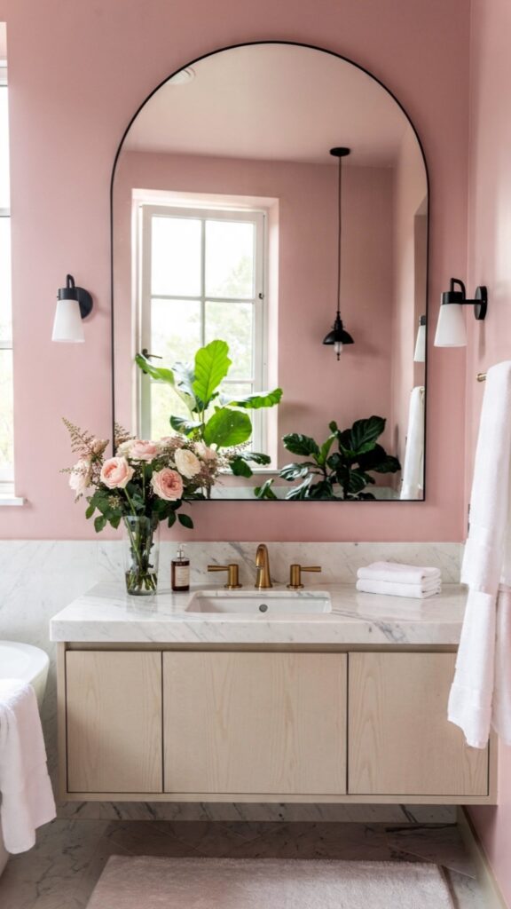 Use Pink Paint to Transform a Budget Bathroom