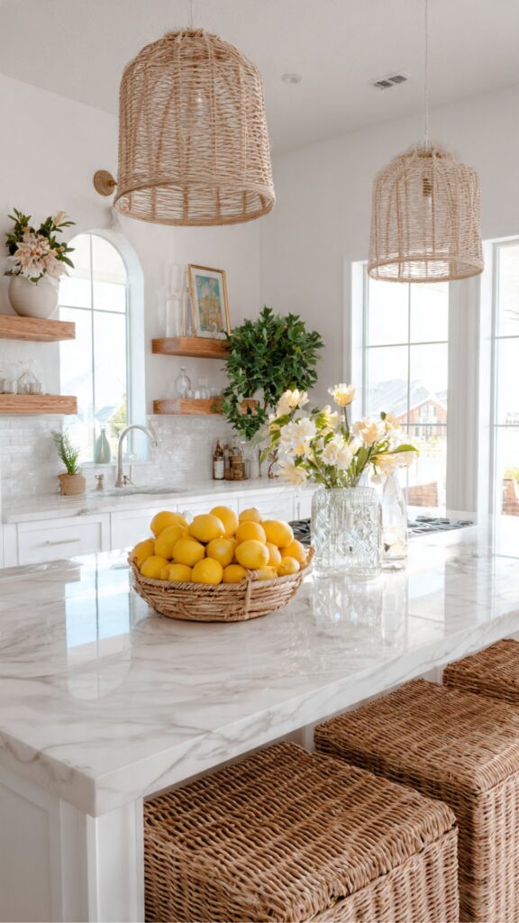 Use Rattan, Wicker, and Natural Wood Accents