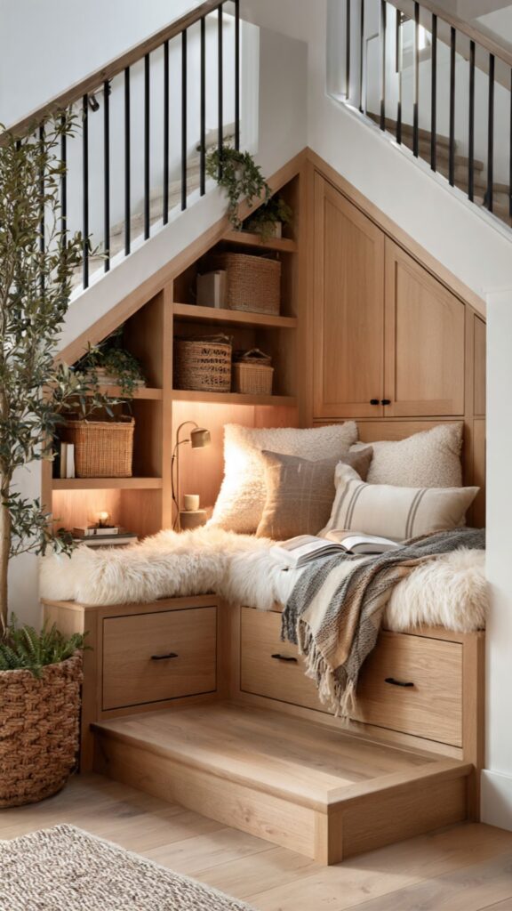 A Cozy Reading Nook That Doubles as Storage
