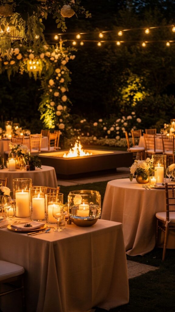 Add Candles and Fire Features for Evening Warmth and Ambiance