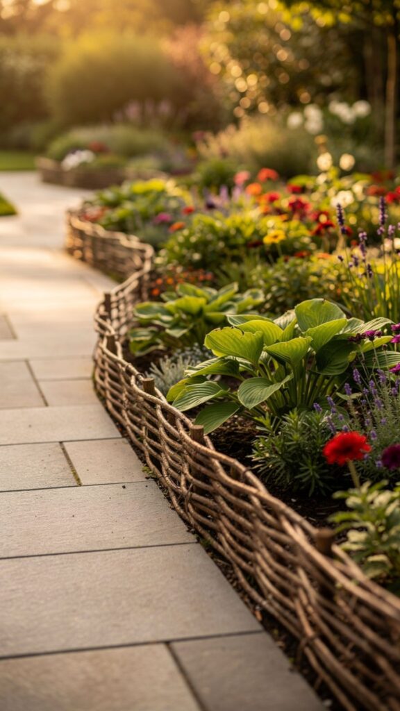 Add a Bamboo or Woven Willow Border Edge
