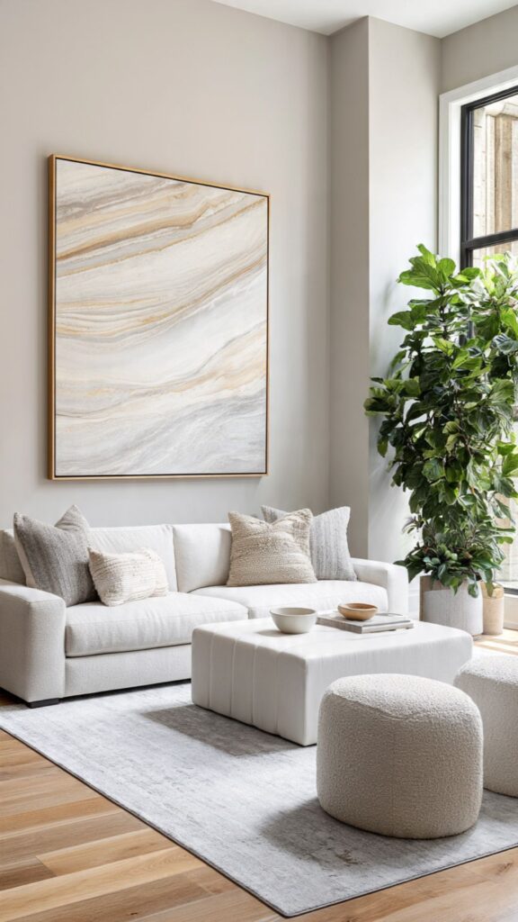 Anchor Your Sofa Wall with a Single Commanding Piece