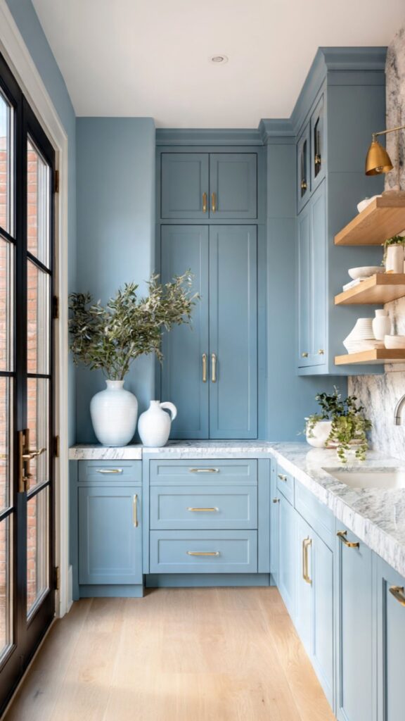 Blue Cabinets in Small Kitchens