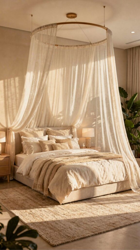 Ceiling-Mounted Hoop Canopy Bed