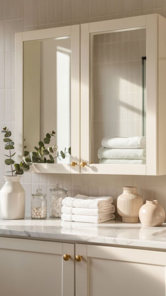 Create a Bathroom Cabinet with Mirrored Doors
