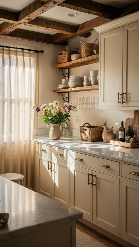 Create a Cozy Cottage Kitchen with Cream Cabinets