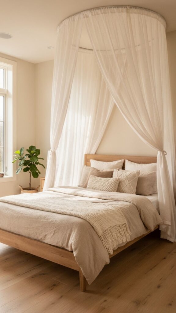 DIY Ceiling-Drape Canopy Bed