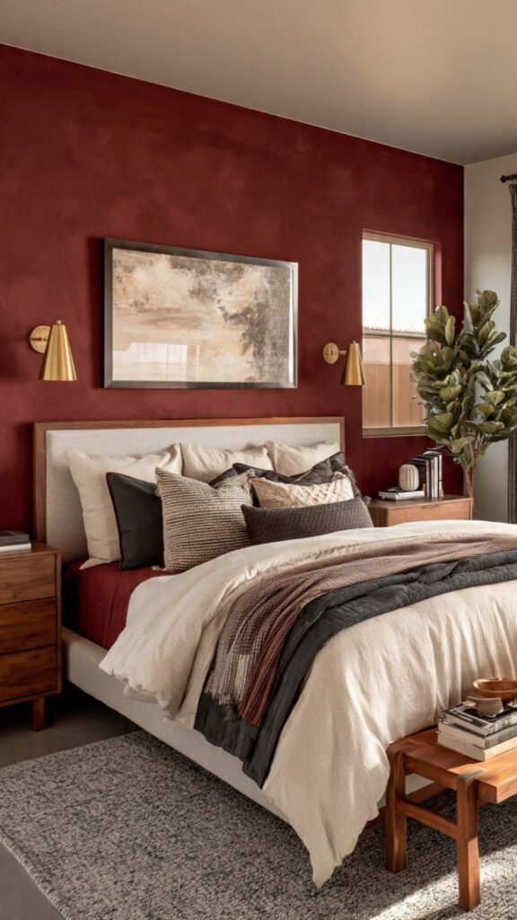 Deep Crimson Accent Wall