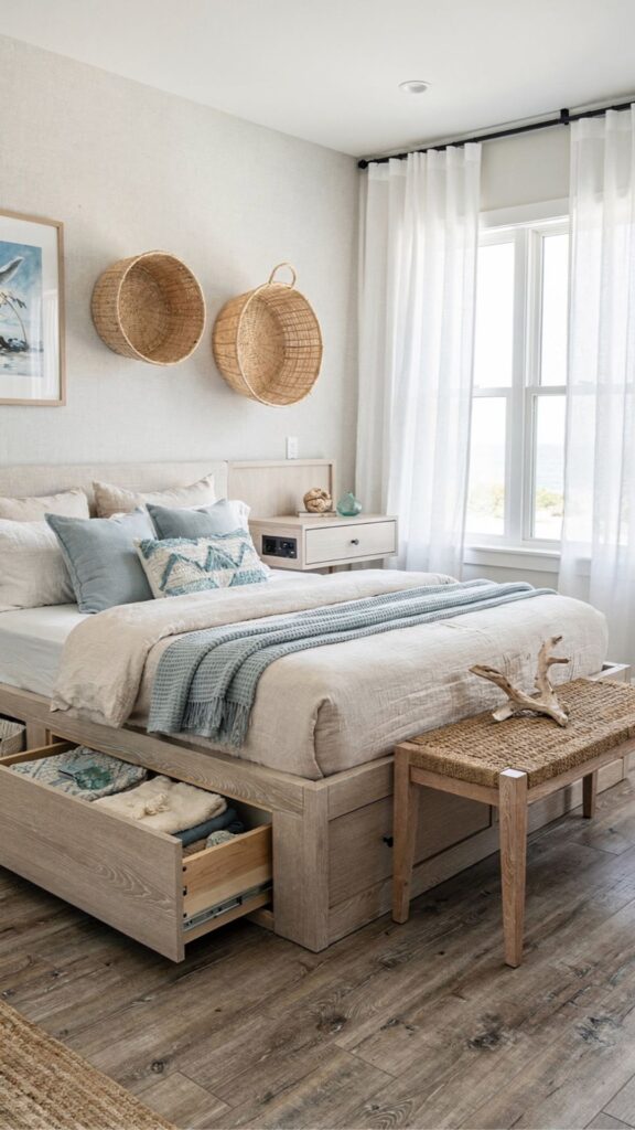 Design a Coastal Bedroom With Smart Storage Solutions
