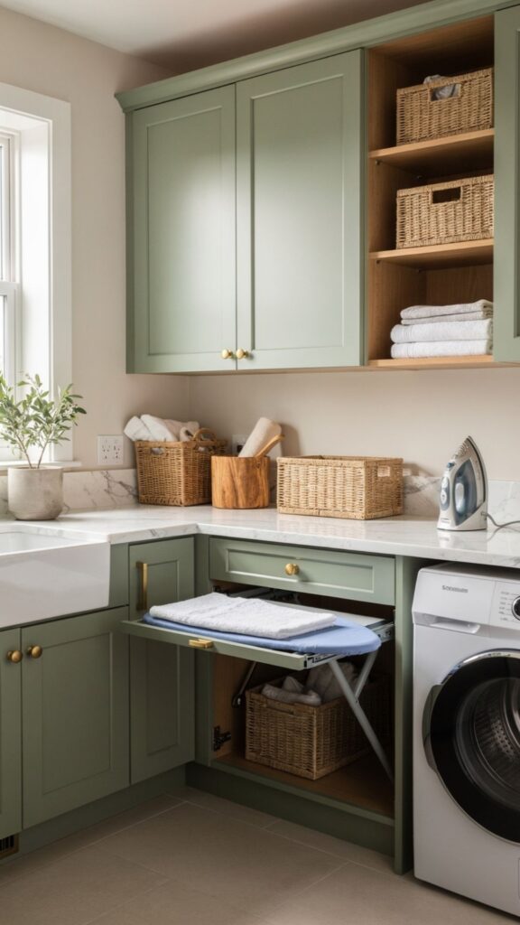Design a Laundry Room with a Hidden Ironing Board