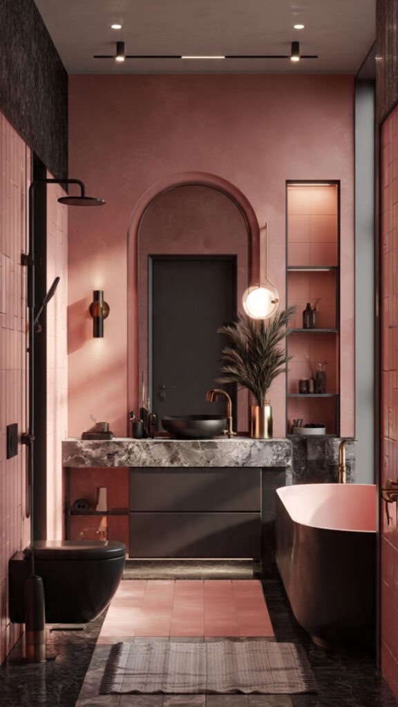 Dusty Rose and Black