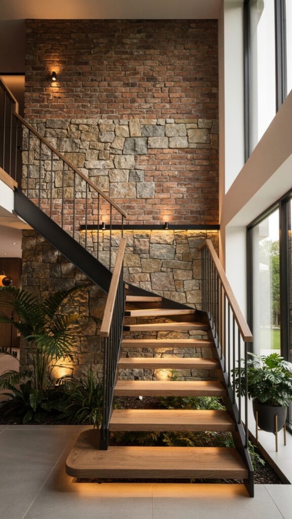 Exposed Brick or Stone Cladding for Industrial Character