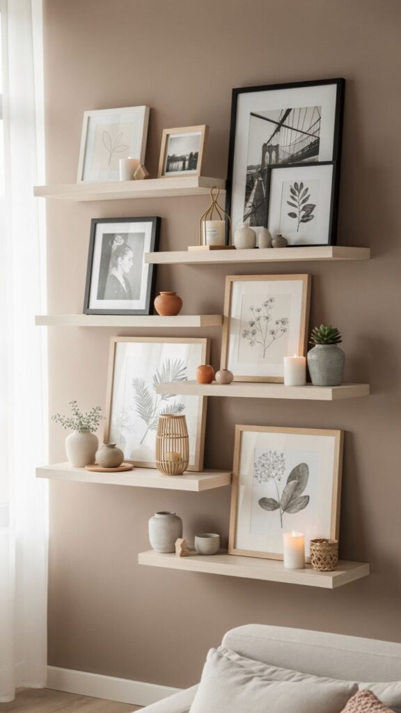 Floating Shelves as Picture Walls