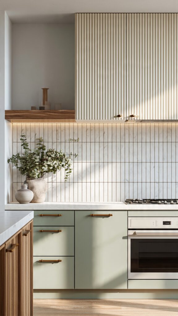Fluted & 3D Tile, Kitchen Backsplash Ideas