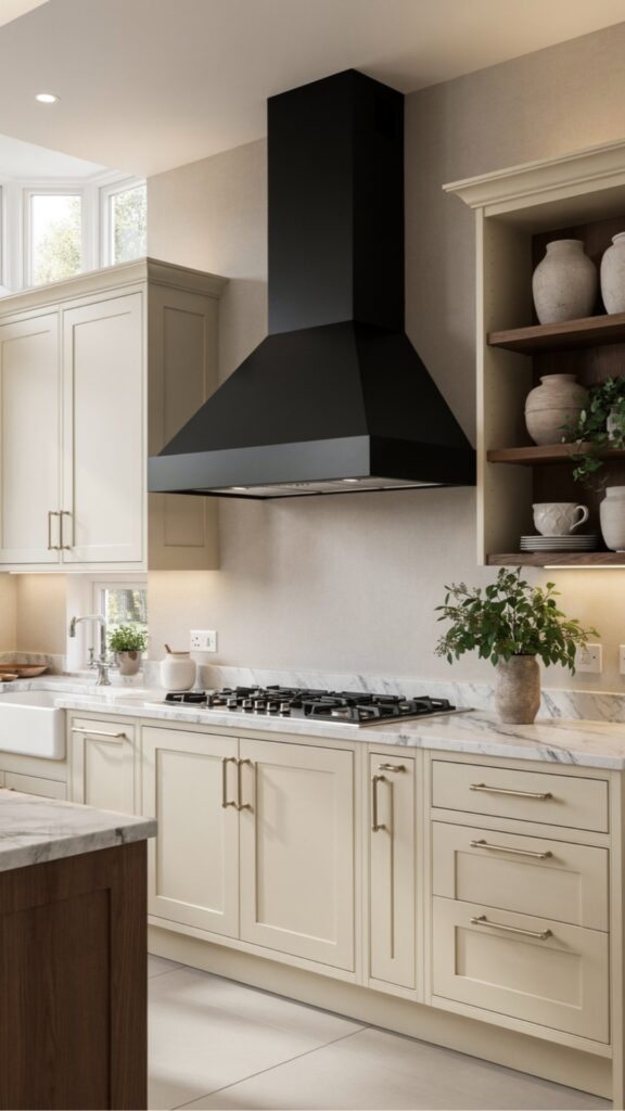 Incorporate Cream Cabinets with a Statement Range Hood
