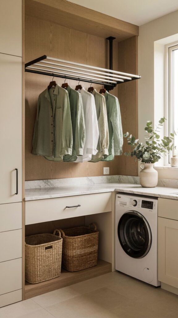 Install a Retractable Drying Rack or Clothesline