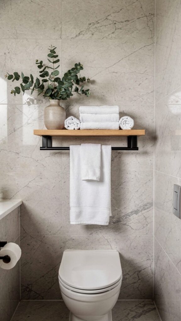 Install a Towel Bar with Shelf Combo