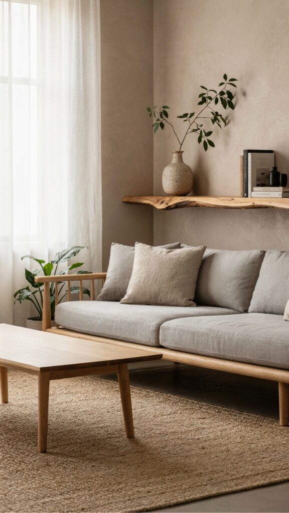 Japandi Living Room on a Budget