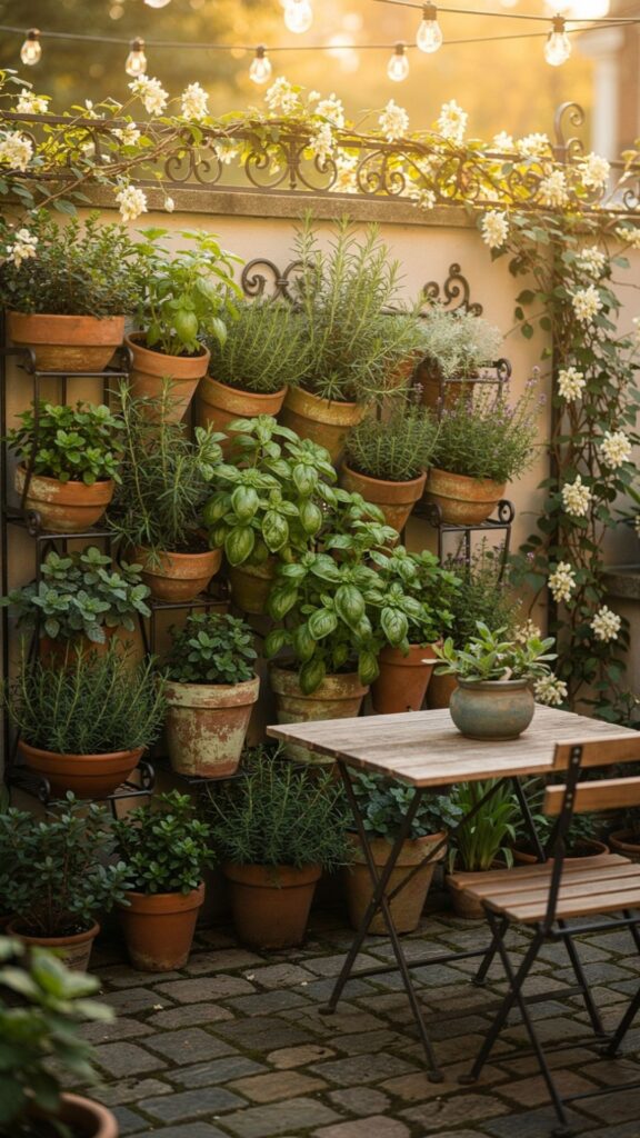 Kitchen Herb Gardens in a Courtyard