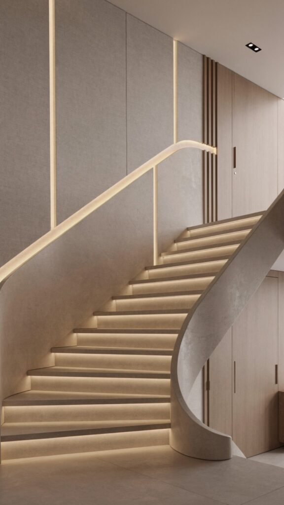 Lighting-Led Staircase Wall Design