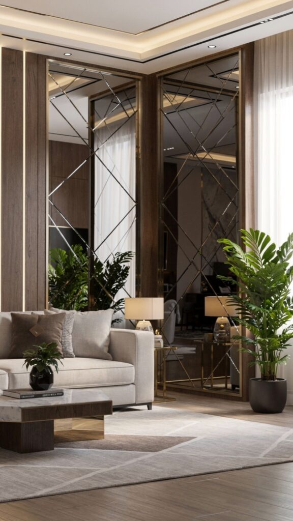 Mirror Panel Walls for Space and Light