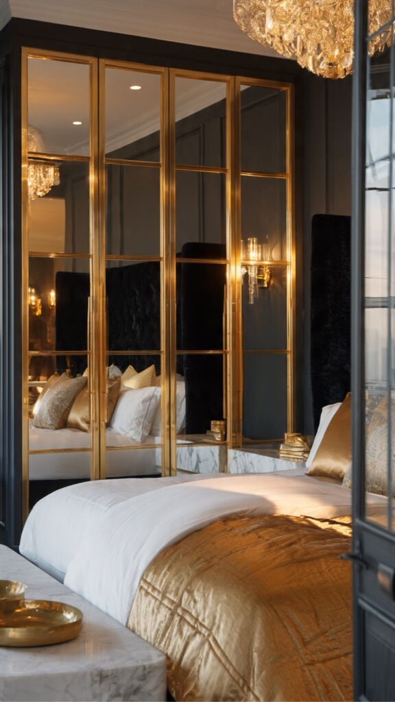 Mirrored Gold Wardrobe or Closet Doors