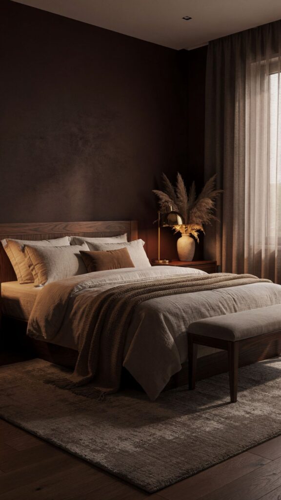 Moody Dark Brown Bedroom