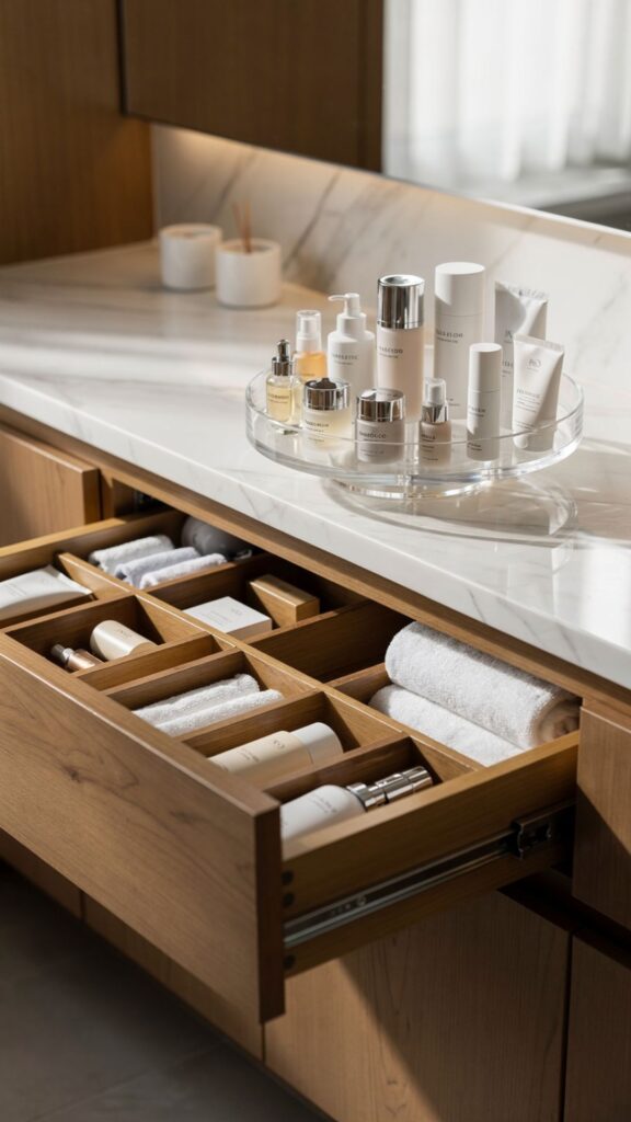 Organize with Drawer Dividers and Turntables