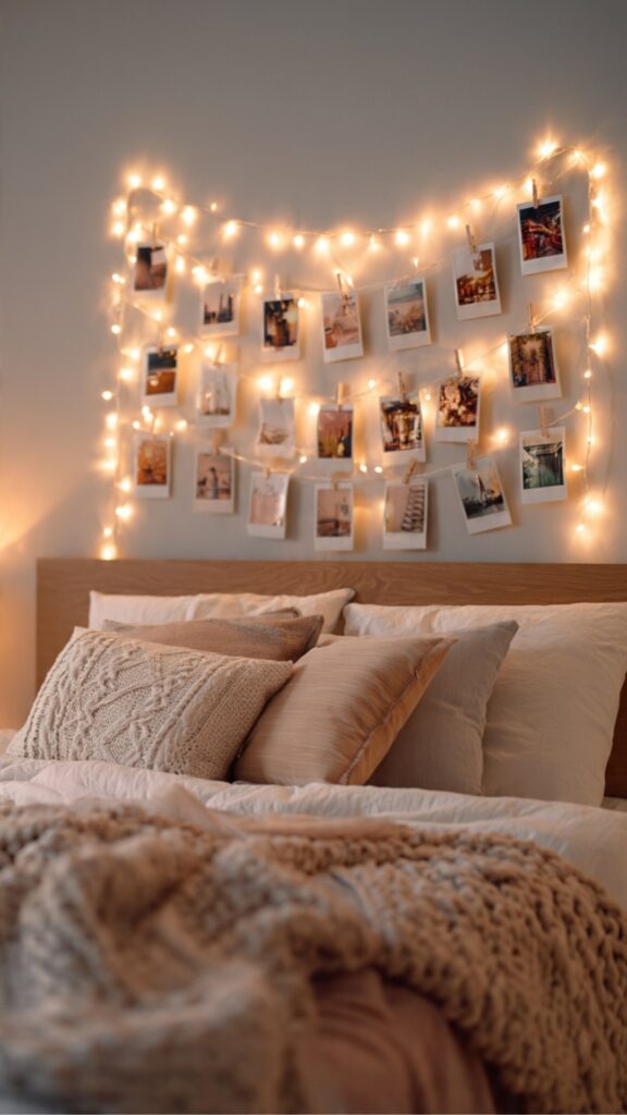 Photo Wall with Fairy Lights