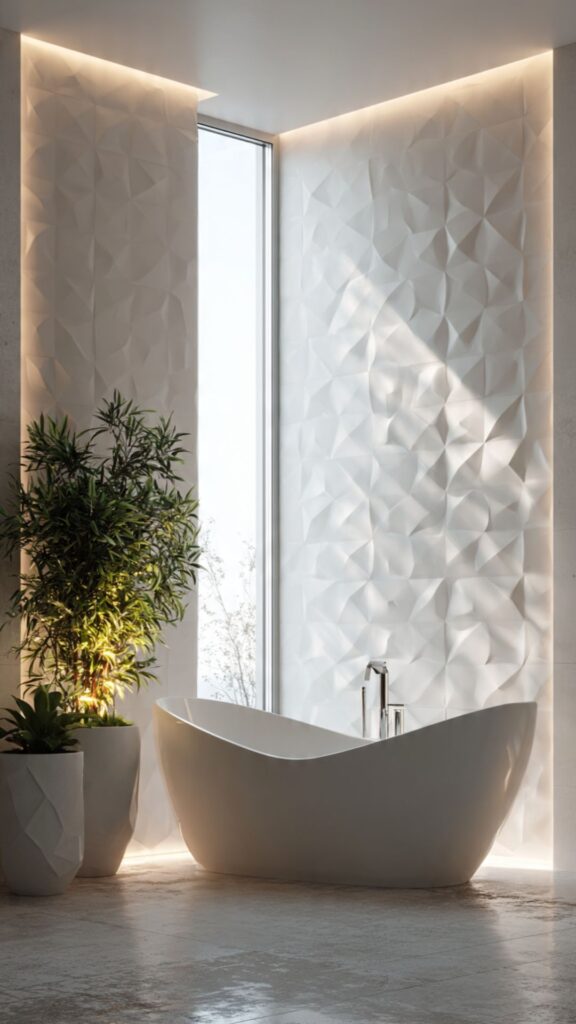 Play with White Texture Using 3D Tiles and Textured Wall Panels