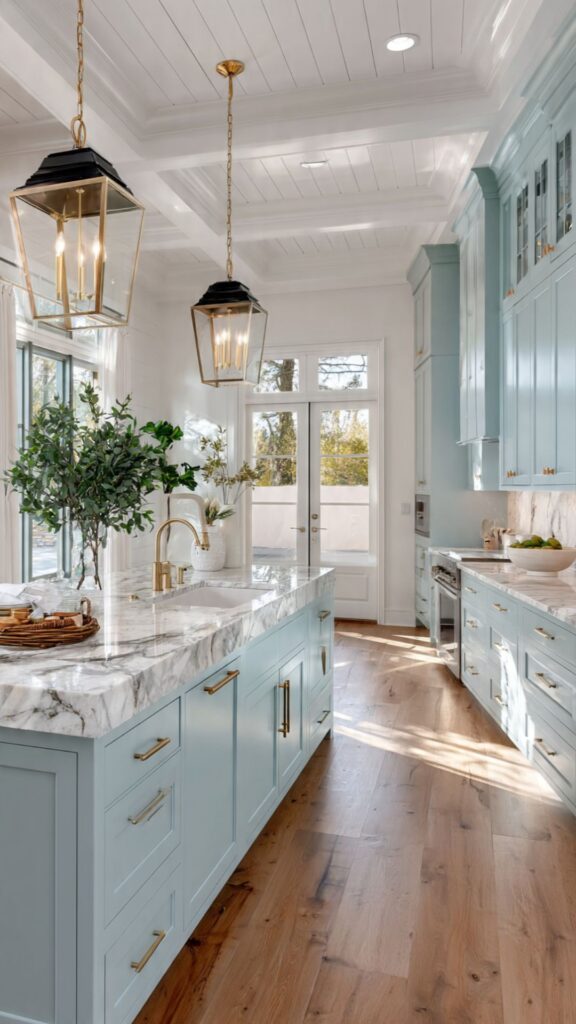 Powder Blue Kitchen Cabinets