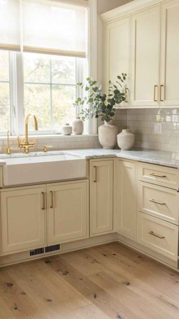 Repaint Existing Cabinets Cream for a Budget-Friendly Makeover